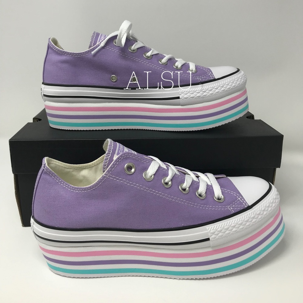 Converse Ctas Platform Layer OX Washed Lilac W - Picture 6 of 7